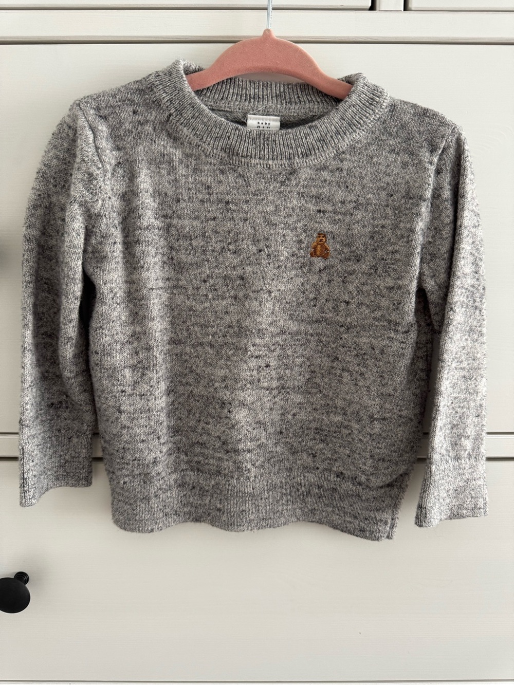 Baby GAP Grey Crewneck Sweater with Teddy Patch